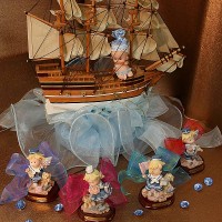 Boat Centerpiece with Sailor-Themed Favors 