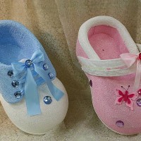 Foam Baby Shoe Centerpiece in Croc Design or Sneaker Design 