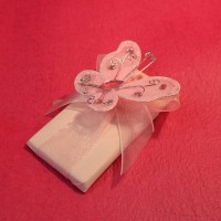 Oblong Chocolate with Pink Butterfly 