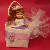 Sinmay Bag with Porcelain Baby Doll and Wrapped Candy 