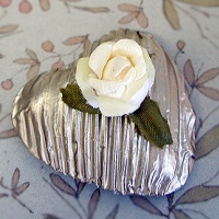Rose on  chocolate heart
