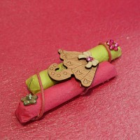 Two Bar Chocolate Embellished with Wooden Umbrella 
