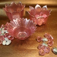 Pink Crystal Mini Candle Holders 