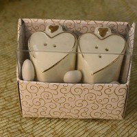 Ivory Heart Salt & Pepper Shakers 
