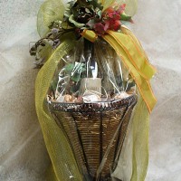 Antique Basket with Chocolate and D�cor 