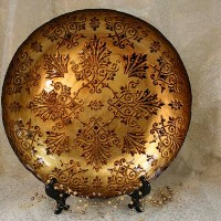 Victorian Design Gold Dish with Stand 