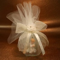 Christening Boy Glass Candle Holder 