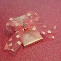 Oblong Chocolate with Pink Wrap and Diamond Cross 