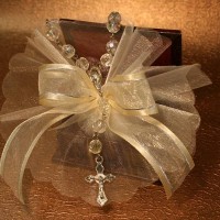 Leather Box with Multicolor Rosary  