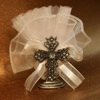 Pewter Standing Cross with Diamonds 