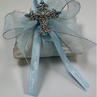 Pillow with Turquoise  cross on top