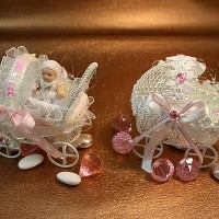 White Mesh Baby Carriages  