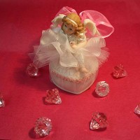 Heart Christening Box with Angel Figurine 