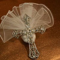 Pewter Cross with Stones  