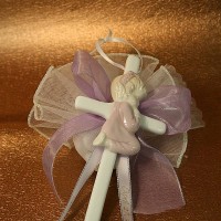Porcelain Hanging Cross with Gold Chain(not pictured) 