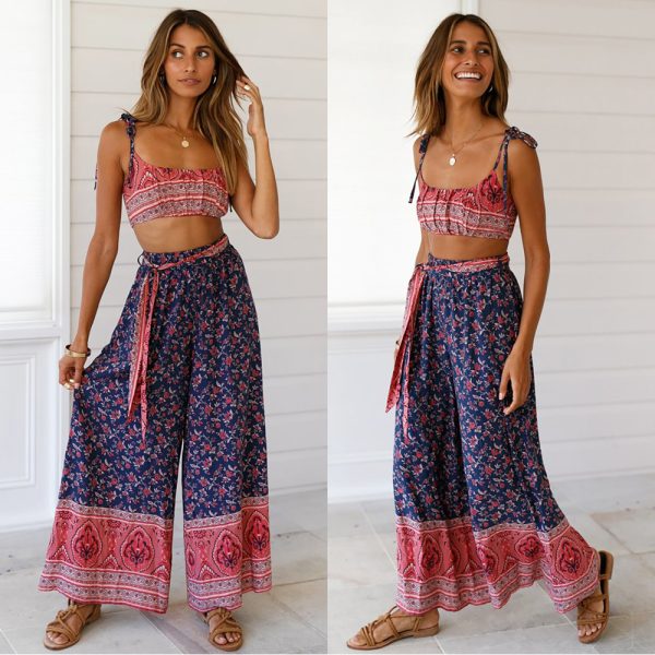 European and American loose printed wide-leg pants - Image 5