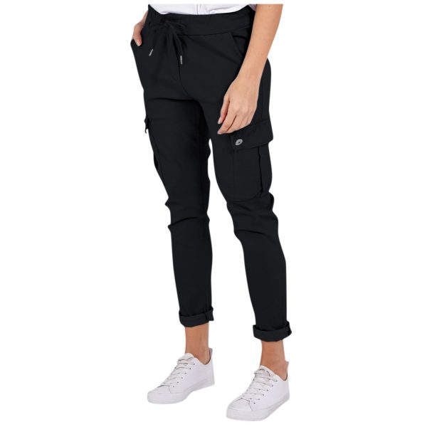 Casual Cargo Pants With Pockets Solid Color Drawstring Waist Pencil Trousers For Women - Image 8