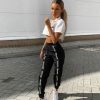 Ribbon stitching alphabet casual pants - Image 3