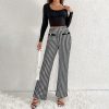 Faux Pocket Fastener Decoration Straight Wide Leg Pants Trousers - Image 6