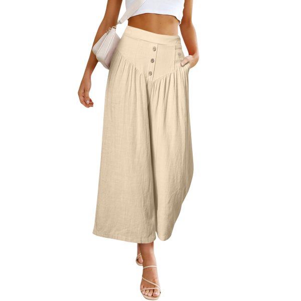 European And American Lazy Relaxed Casual Wide Leg High Waist Women's Cropped Pants - Image 6