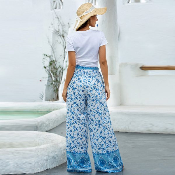 European and American loose printed wide-leg pants - Image 2