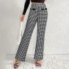 Faux Pocket Fastener Decoration Straight Wide Leg Pants Trousers - Image 2