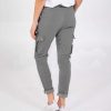 Casual Cargo Pants With Pockets Solid Color Drawstring Waist Pencil Trousers For Women - Image 3