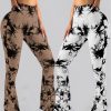 2 Pack Tie Dyed High Waisted Flared Butt-lifting Fitness Sports Women's Yoga Bell-bottom Pants, Workout Leggings For Women, Gym Scrunch Butt Butt Lifting Seamless Leggings