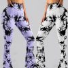 2 Pack Tie Dyed High Waisted Flared Butt-lifting Fitness Sports Women's Yoga Bell-bottom Pants, Workout Leggings For Women, Gym Scrunch Butt Butt Lifting Seamless Leggings - Image 2