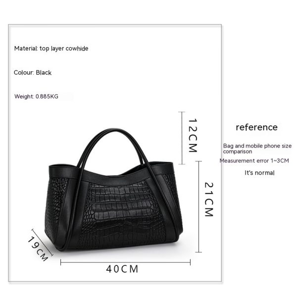 Leather Tote Handbag Fashion Commuter Practical - Image 4