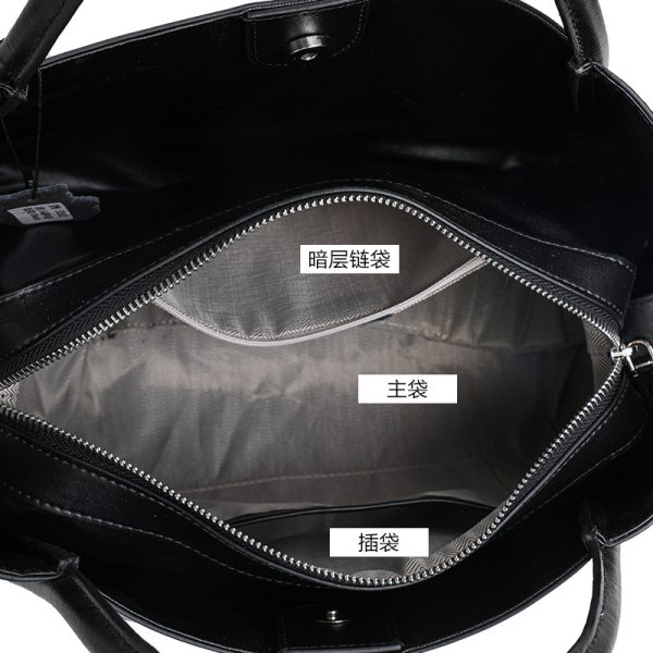 Leather Tote Handbag Fashion Commuter Practical - Image 3