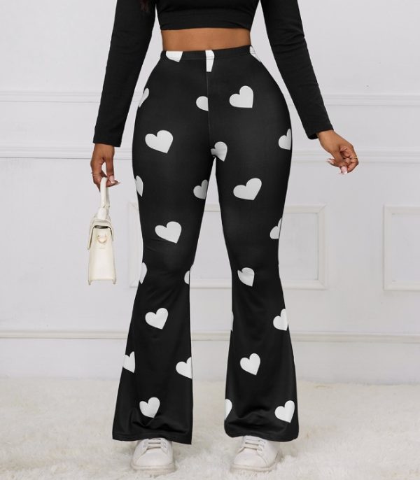 Ladies' Love Printed Casual Slimming Pants - Image 5