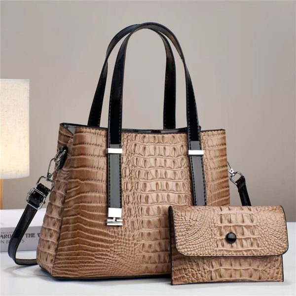 Women's Fashion Crocodile Pattern Large Capacity Combination Bags - Image 6