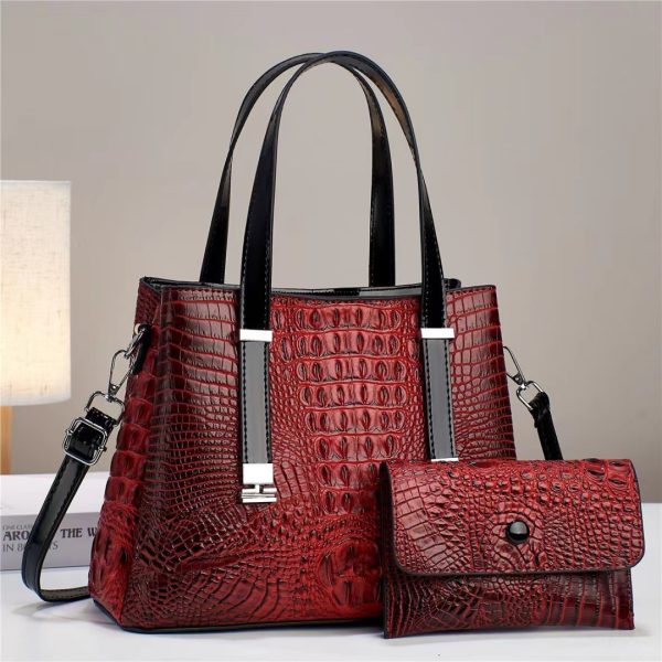 Women's Fashion Crocodile Pattern Large Capacity Combination Bags - Image 3