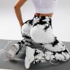 2 Pack Tie Dyed High Waisted Flared Butt-lifting Fitness Sports Women's Yoga Bell-bottom Pants, Workout Leggings For Women, Gym Scrunch Butt Butt Lifting Seamless Leggings - Image 9