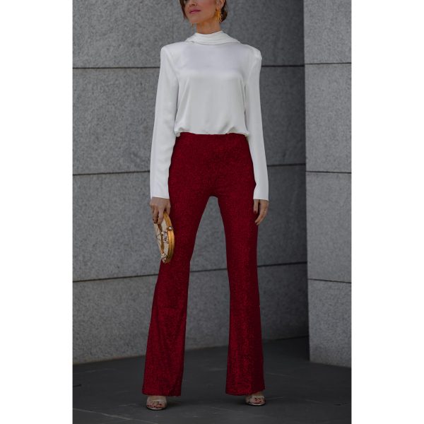 European And American Sequins Elastic Waist Slim Elastic Bell-bottom Pants - Image 4