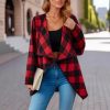 Women's Fashion Plaid Contrast Color Coat - Image 2