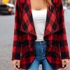 Women's Fashion Plaid Contrast Color Coat - Image 5