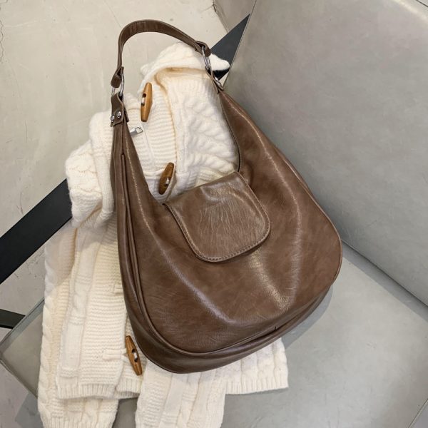 Single Shoulder Bag Class Commuter Soft Leather Tote Large Capacity - Image 8