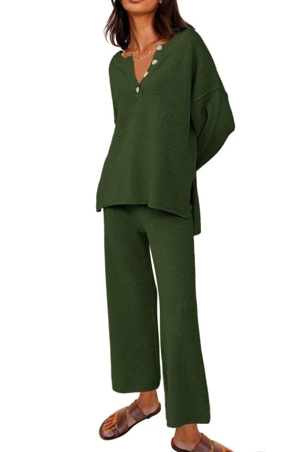 Women's Clothing Solid Color Fashion Loose Leisure Suit Two Pieces - Image 8