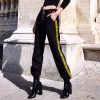 summer foreign trade original single women's new high waist elastic casual pants ribbon stitching contrast color beam pants - Image 3