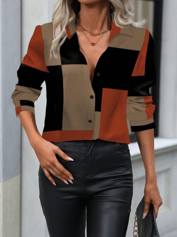 Women's Spring Summer Long Sleeve Casual Shirt