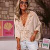 Women's V-neck Hollow Lace Crochet Shirt