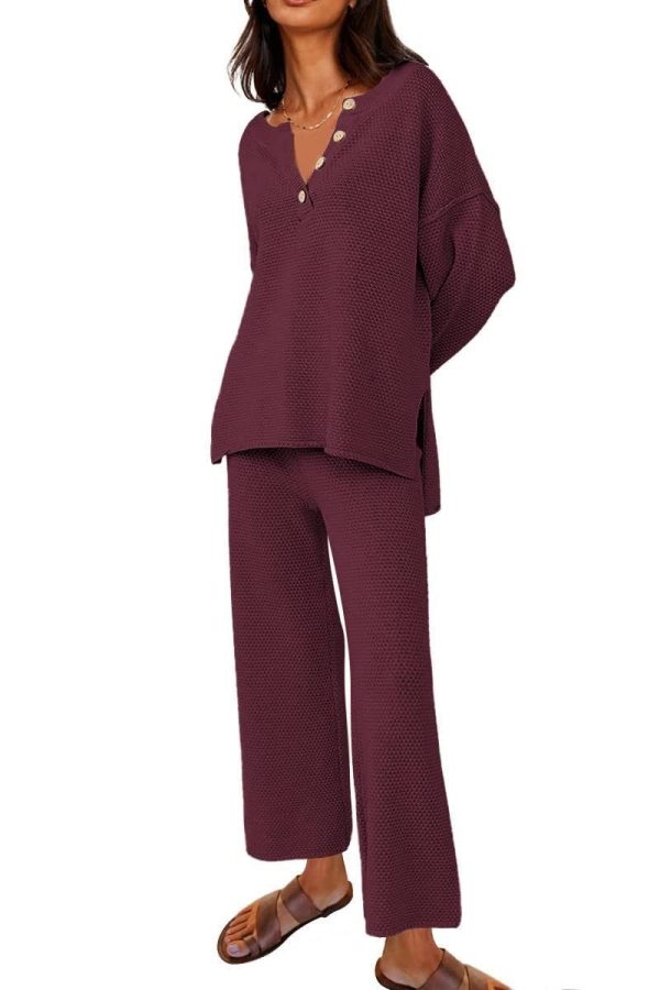 Women's Clothing Solid Color Fashion Loose Leisure Suit Two Pieces - Image 9