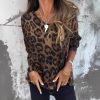 Women's Leopard Print Pullover Long Sleeve Pullover