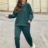 Metal Button Long Sleeve Shirt Sports Casual Ankle Banded Pants Suit - Image 5