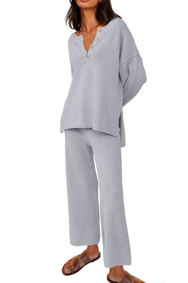 Women's Clothing Solid Color Fashion Loose Leisure Suit Two Pieces - Image 6