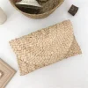 Women Fashion Flap Envelope Bags Summer Beach Bag Handmade Wallet Straw Knitted Handbag Lady Coin Phone Long Purse Clutches - Image 5
