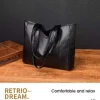 Vintage Large Capacity Tote Bag, Retro Vegan Shoulder Bag, Women's Casual Handbag For Commute ,Trendy Handbag with Soft Leather - Image 3