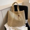 Elegant Ladies Straw Woven Handbag Women Holiday Beach Commute Casual Tote Top-Handle Bags Fashion Retro Shoulder Bags 2025 - Image 4